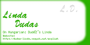 linda dudas business card